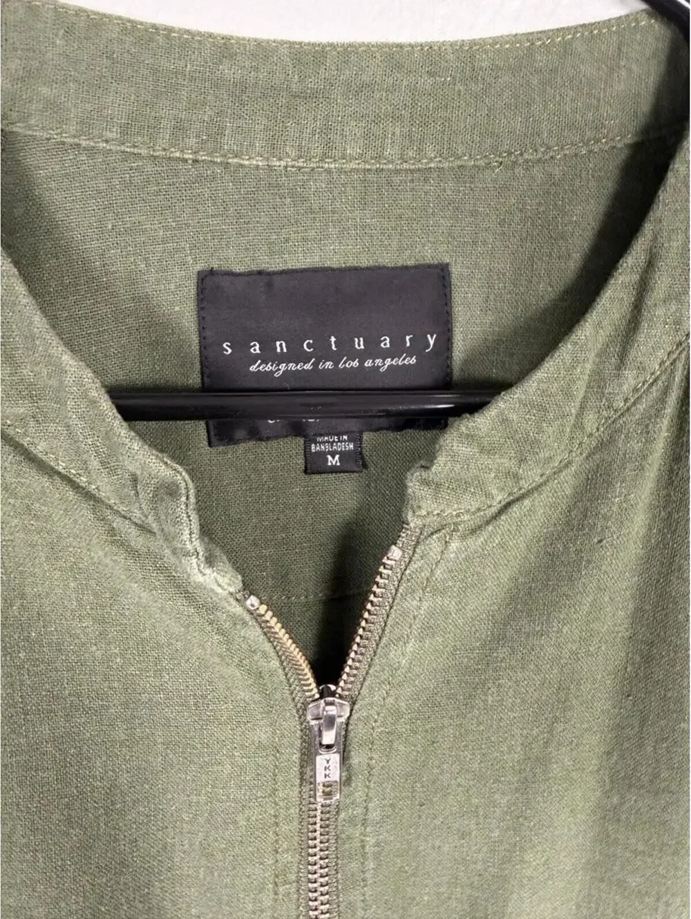 Sanctuary Women’s Olive Green Zip Front Lightweight Jacket,‎ Size M YKK